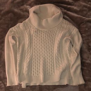 American Eagle White Knit Turtleneck
